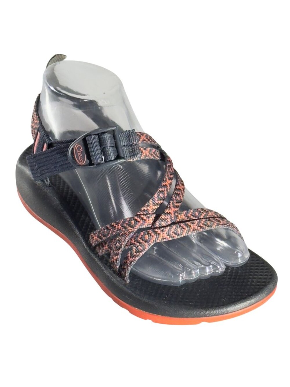 CHACO Adjustable Strap Padded Eclipse Hiking Sandals Black/Orange Size UK5 US 7